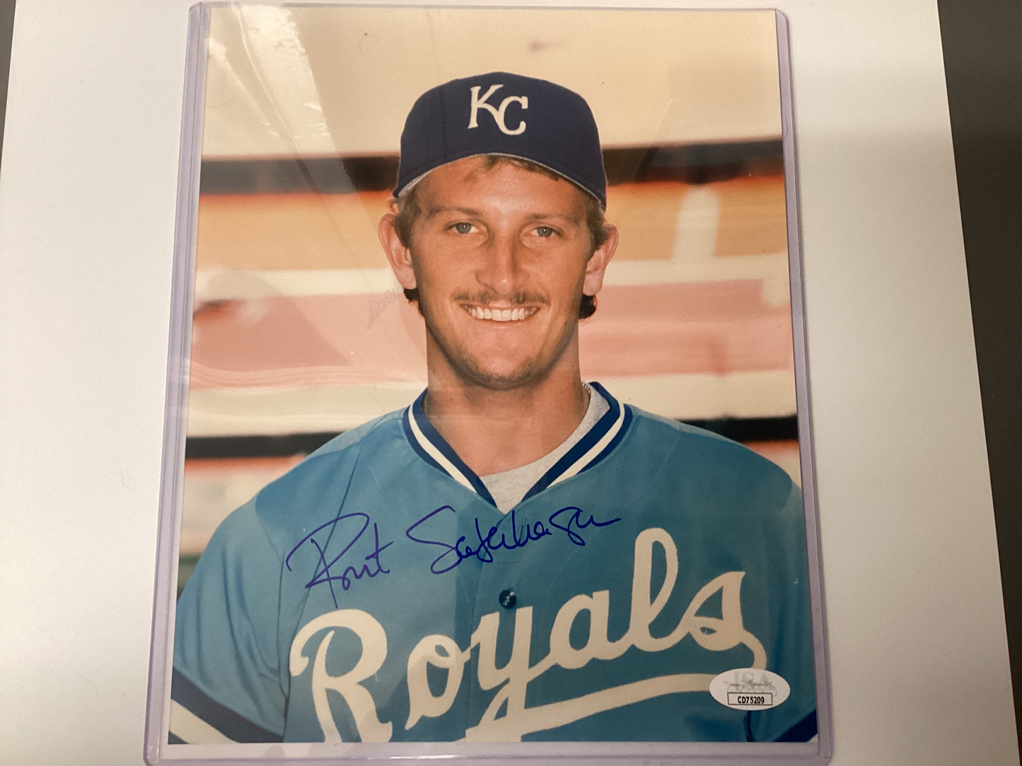 Brett Saberhagen signed 8 x 10 photo with JSA COA