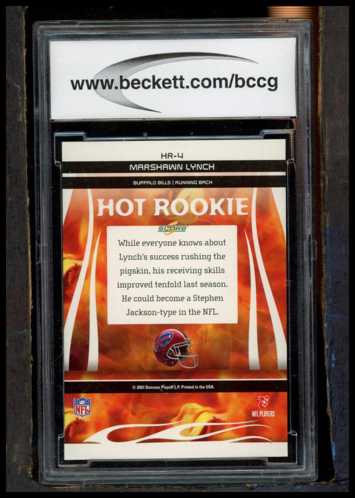 2007 Score Select #HR-4 Marshawn Lynch Hot Rookies BCCG 10 #/749