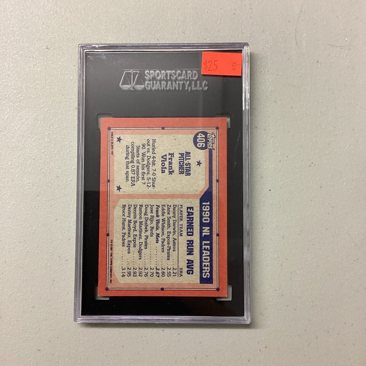 1991 Topps #406 Frank Viola SGC Authentic