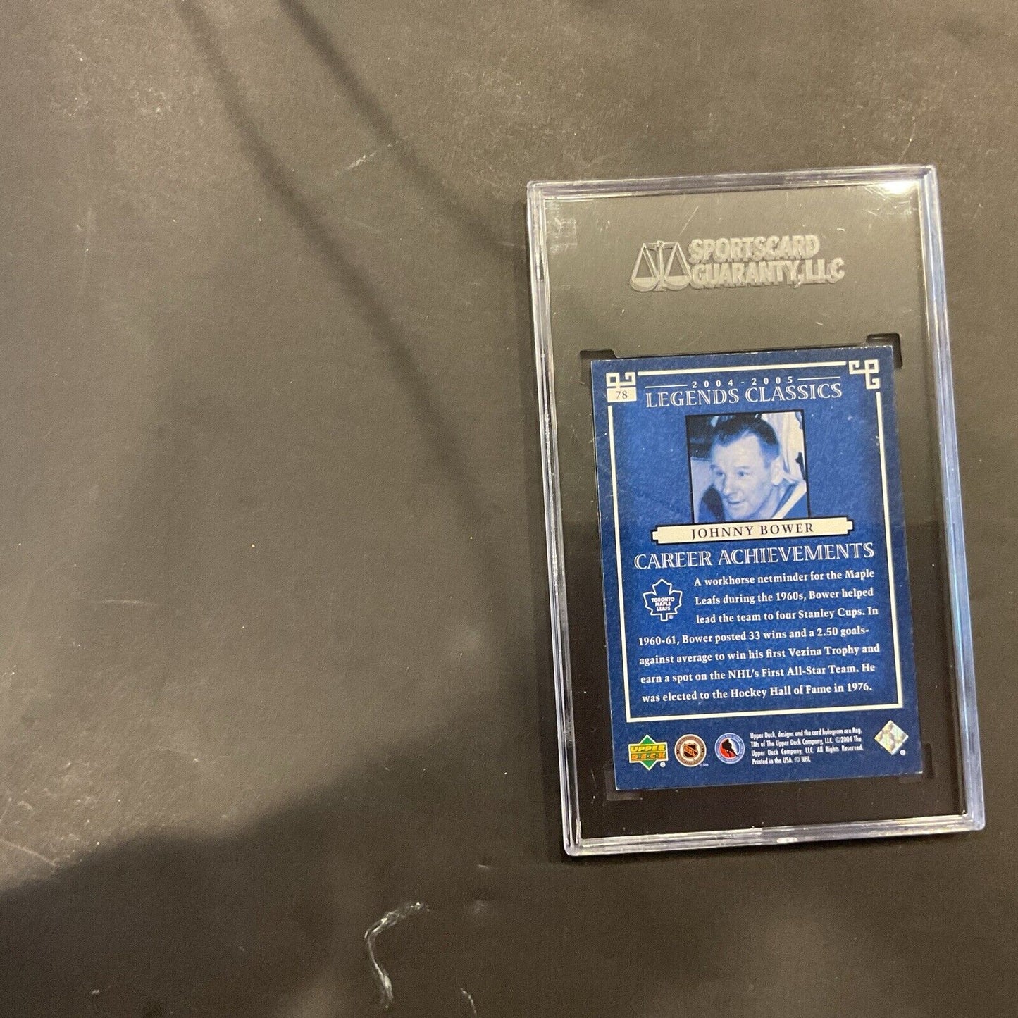 Johnny Bower 04-05 UD Legends #78 SGC AUTHENTICATION