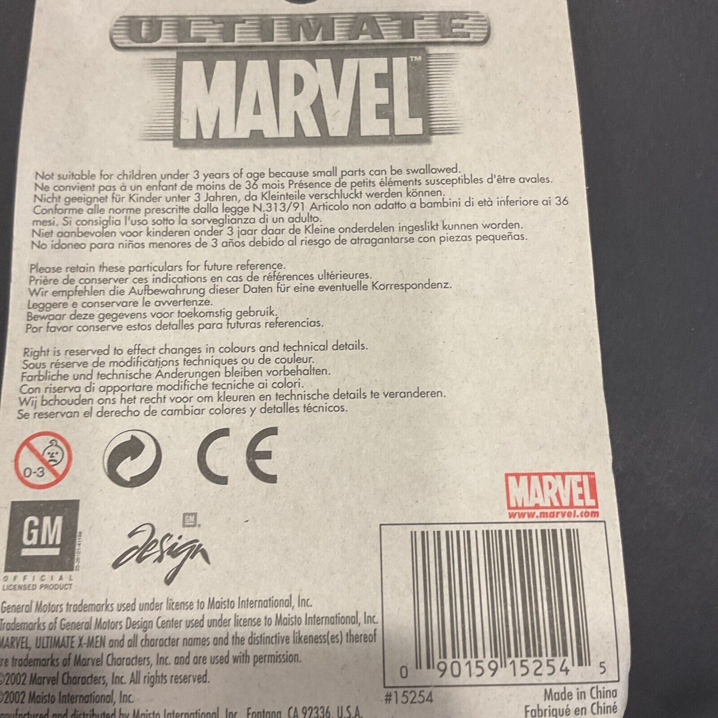 GM Die Cast Car Spider-Man 2002