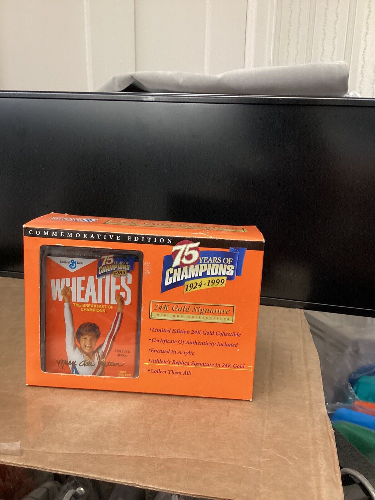 WHEATIES 24K GOLD SIGNATURE WHEATIES BOX 75 YEARS OF CHAMPIONS MARY LOU RETTON