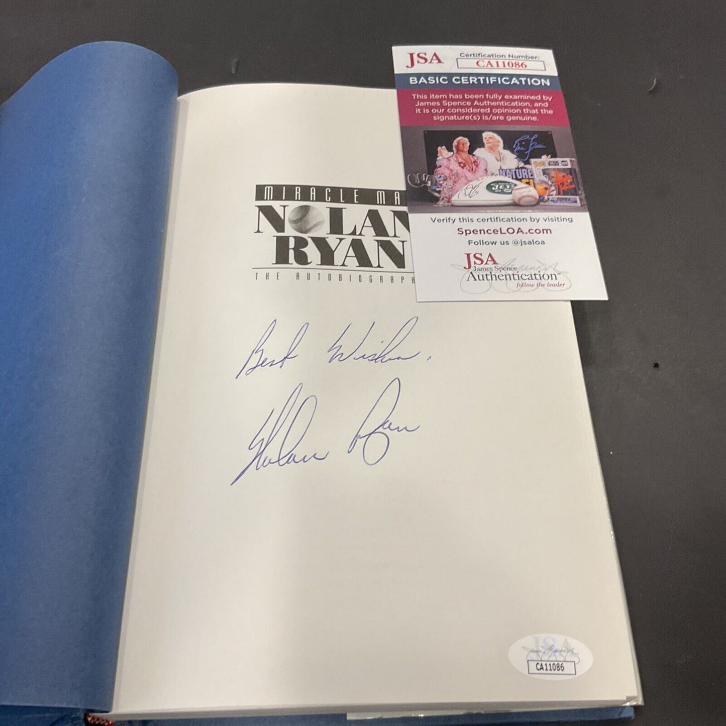 Nolan Ryan Hand Signed Autographed Miracle Man Book JSA COA