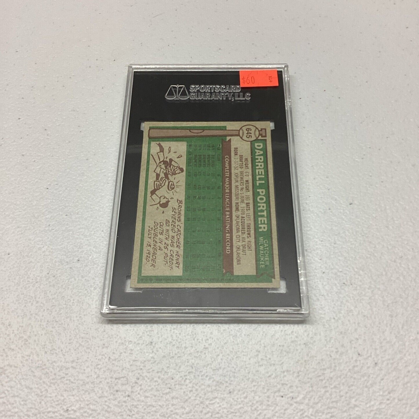 1976 Topps #645 Darrell Porter SGC Authentic