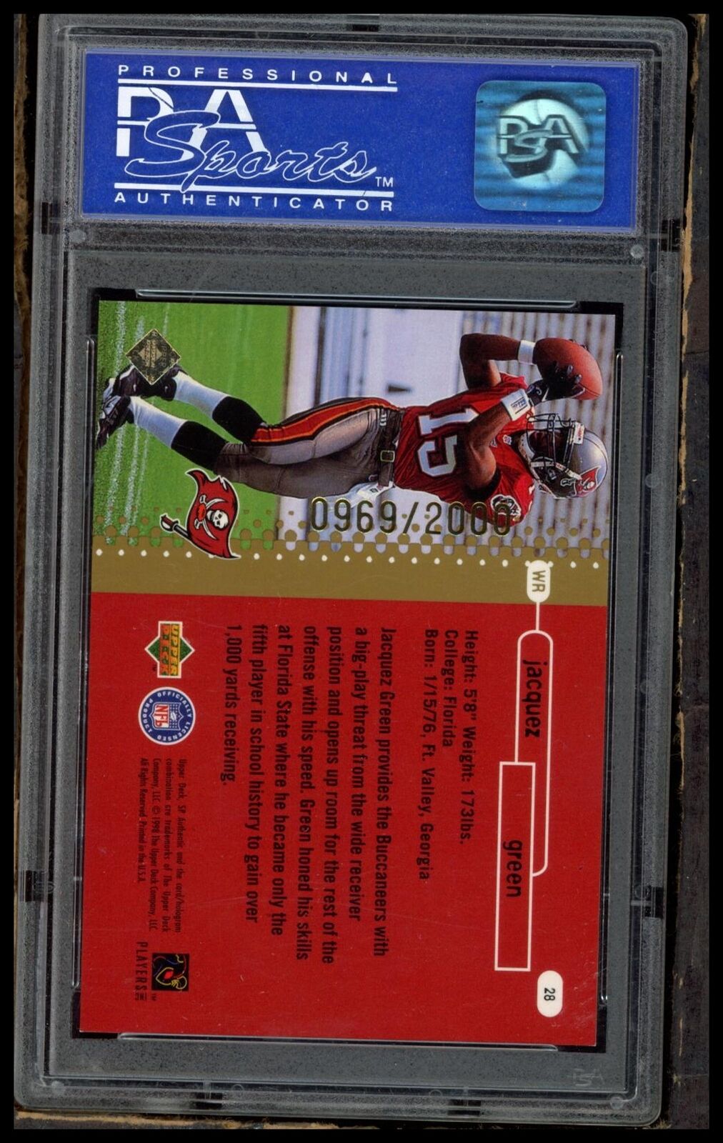 1998 Sp Authentic #28 Jacquez Green PSA 8