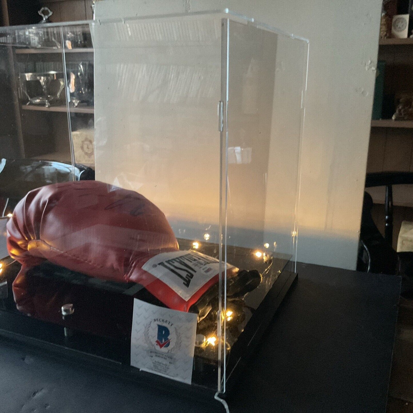 Autographed Conor McGregor boxing glove Beckett and PSADNA In Light Up Case