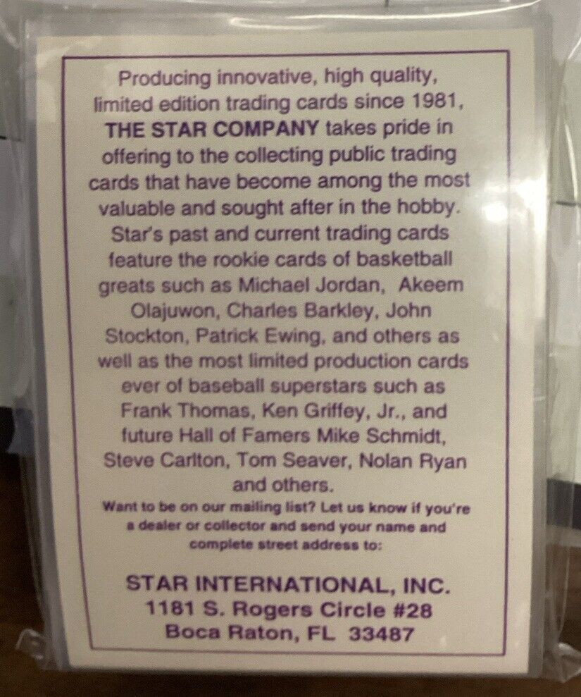 Magic Johnson 1990-91 Star Company All White Prototype Card