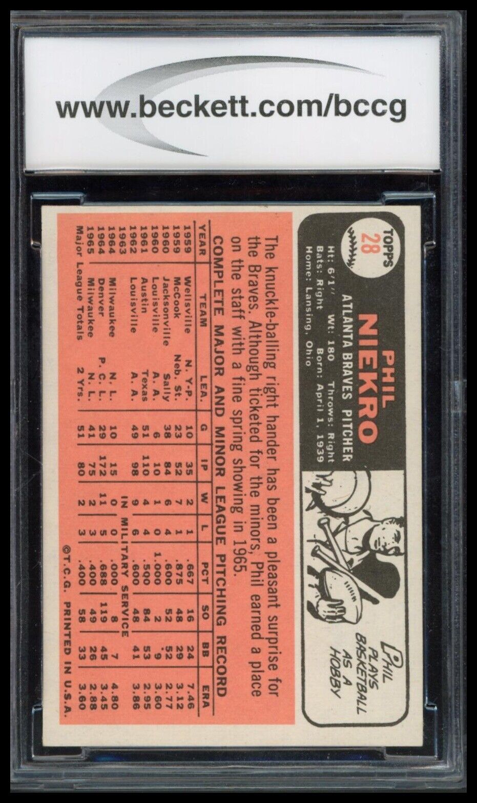 1962 Topps #461 Ken Hubbs BCCG 7