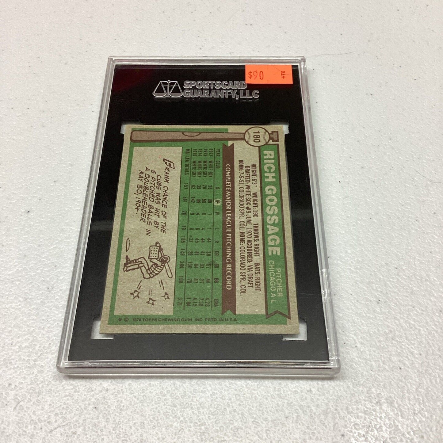 1976 Topps #180 Rich Gossage SGC Authentic