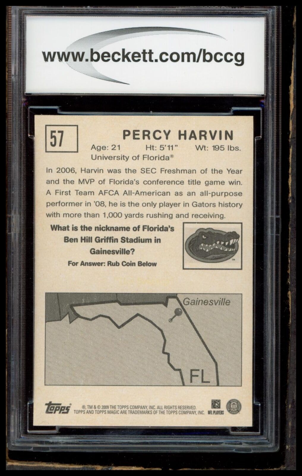 2009 Topps Magic #57 Percy Harvin BCCG 10