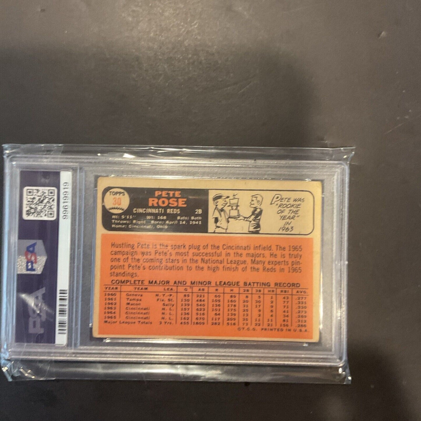 1966 Topps Pete Rose #30 PSA 2