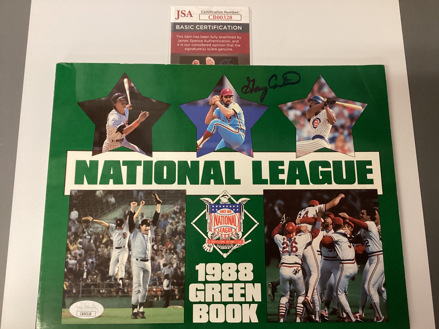 Gary Carter Signed 1988 Green Book With JSA COA