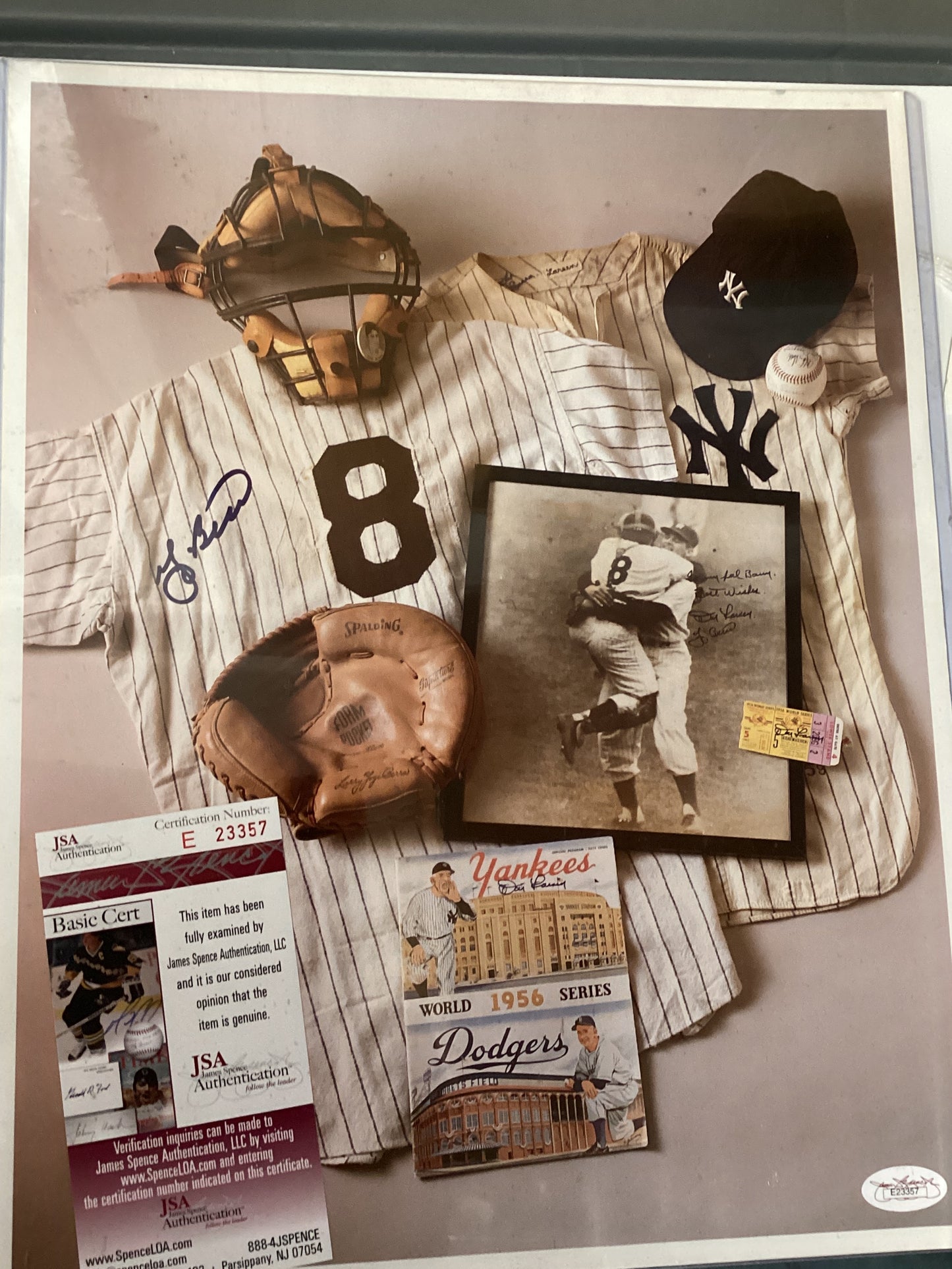 Yogi Berra Signed Collage Photo with JSA COA