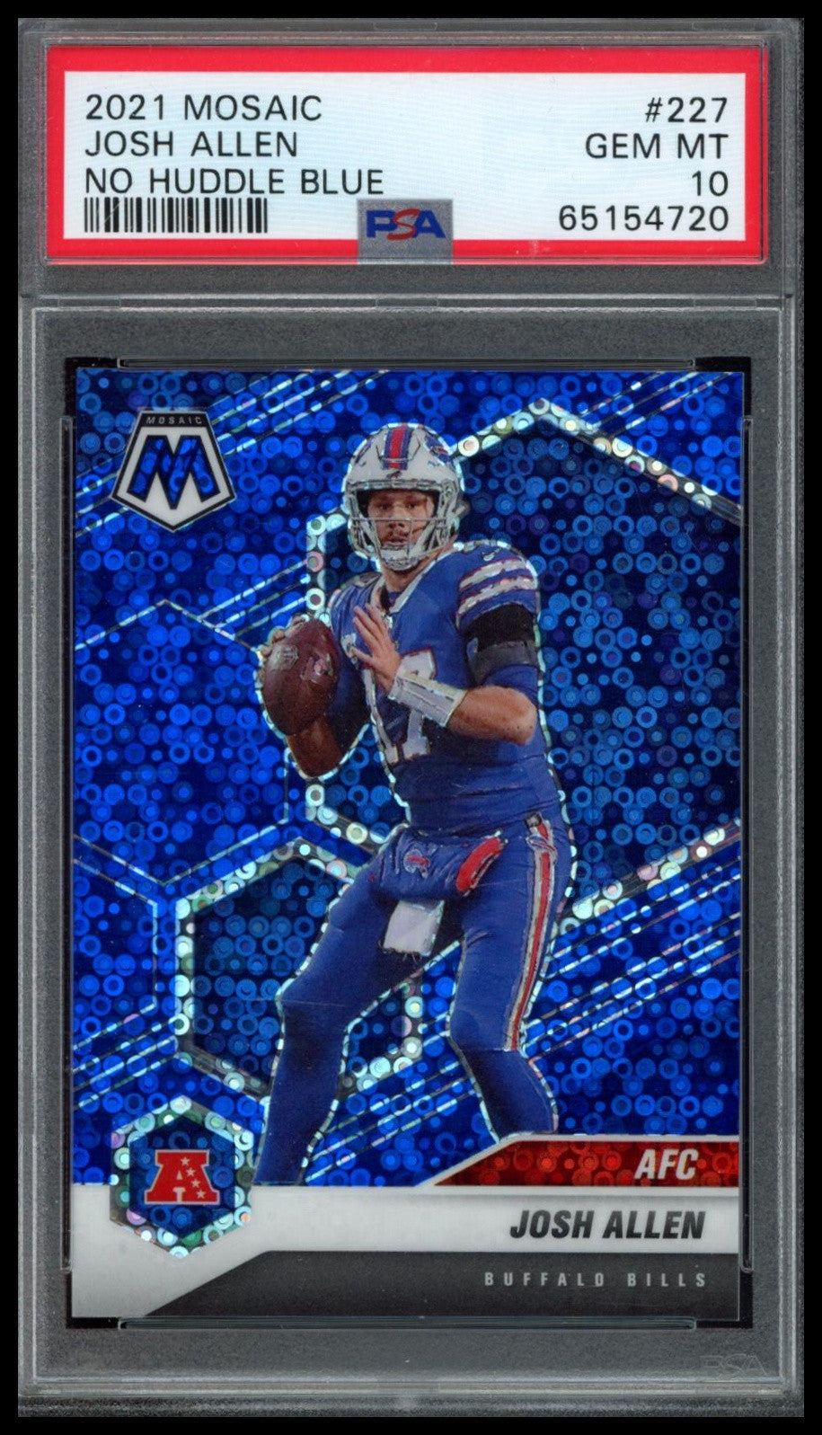 2021 Panini Mosaic #227 Josh Allen No Huddle Blue PSA 10