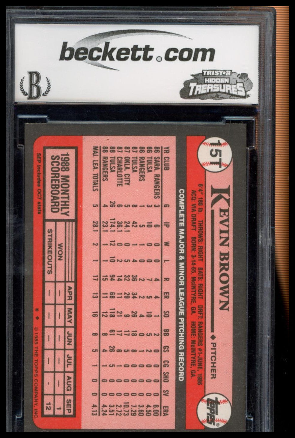 1989 Topps Traded #15T Kevin Brown BCCG 10