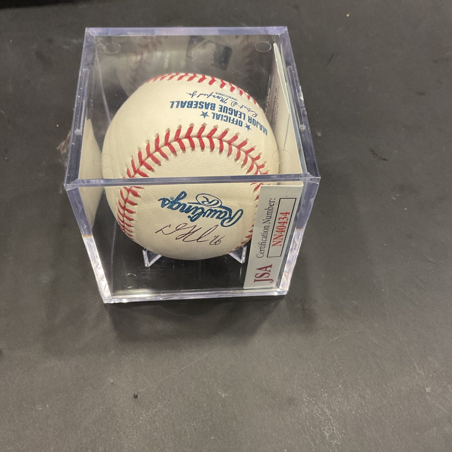DJ Lemahieu Autographed Baseball JSA authentication In Case