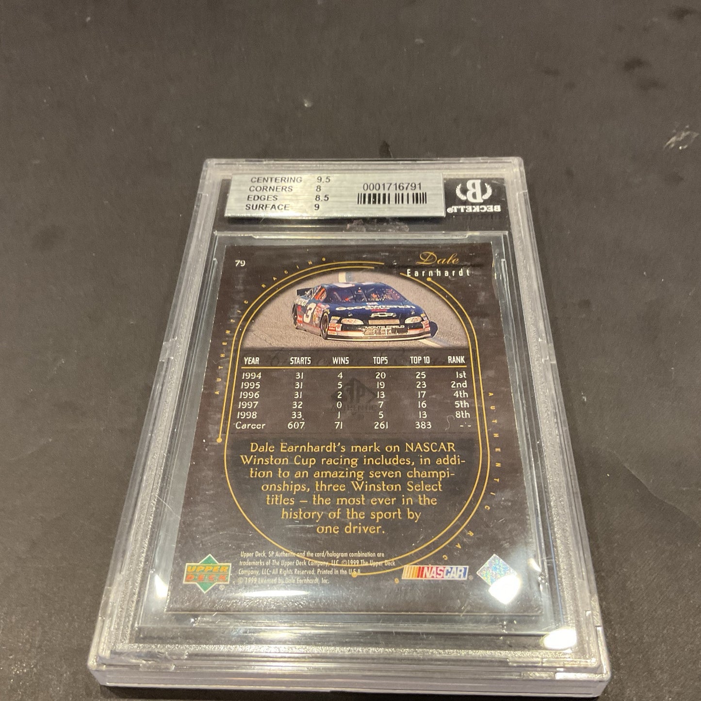 1999Sp Authentic #79 Dale Earnhardt Beckett 8.5 