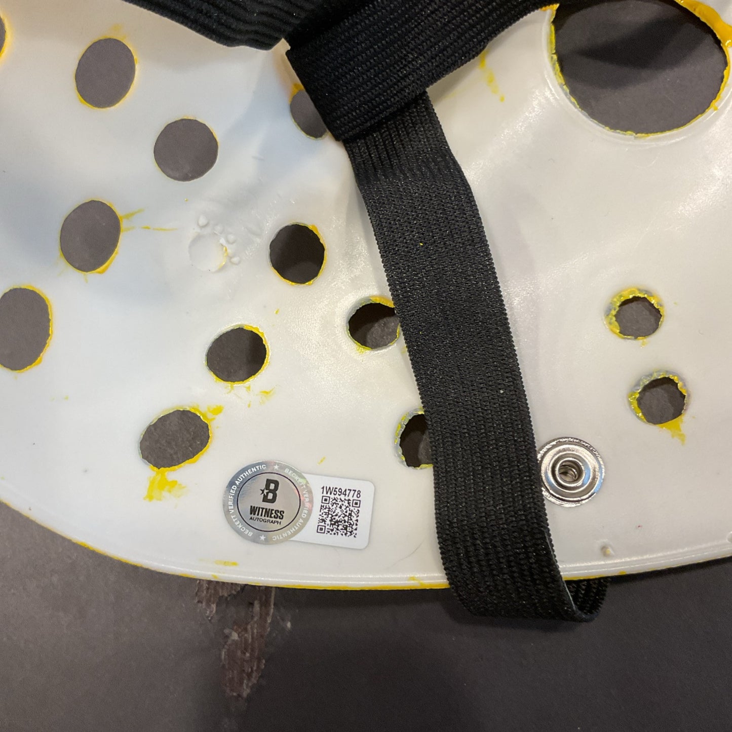 Ari Lehman Jason Autographed “Jason” Yellow Mask Beckett Witnessed