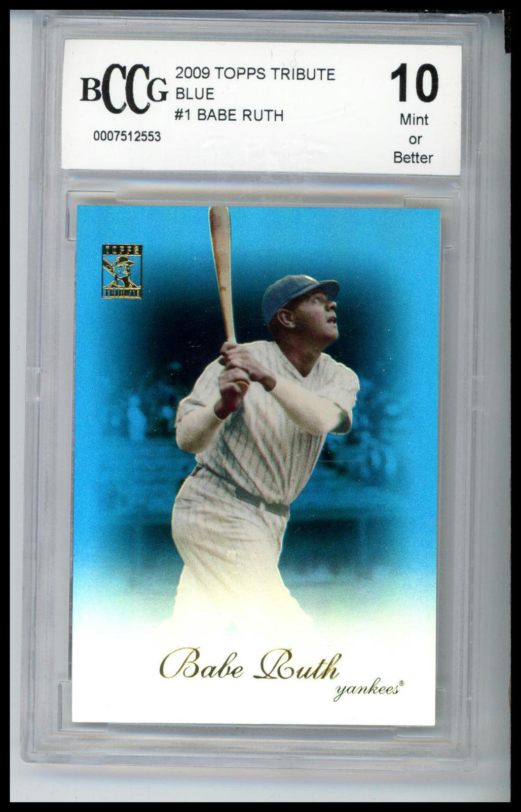 2009 Topps Tribute #1 Babe Ruth Blue BCCG 10 #/219