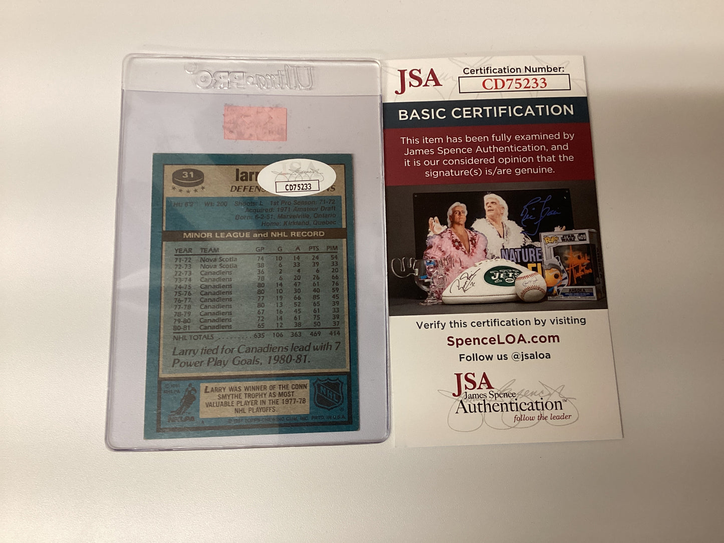 Tops Canadiens Larry Robinson, NHL card