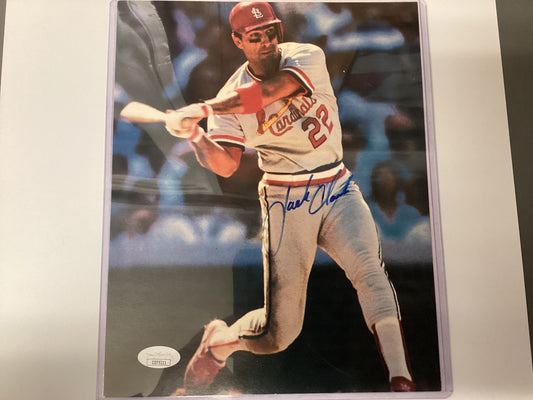 Jack Clark signed 8 x 10 photo with JSA COA