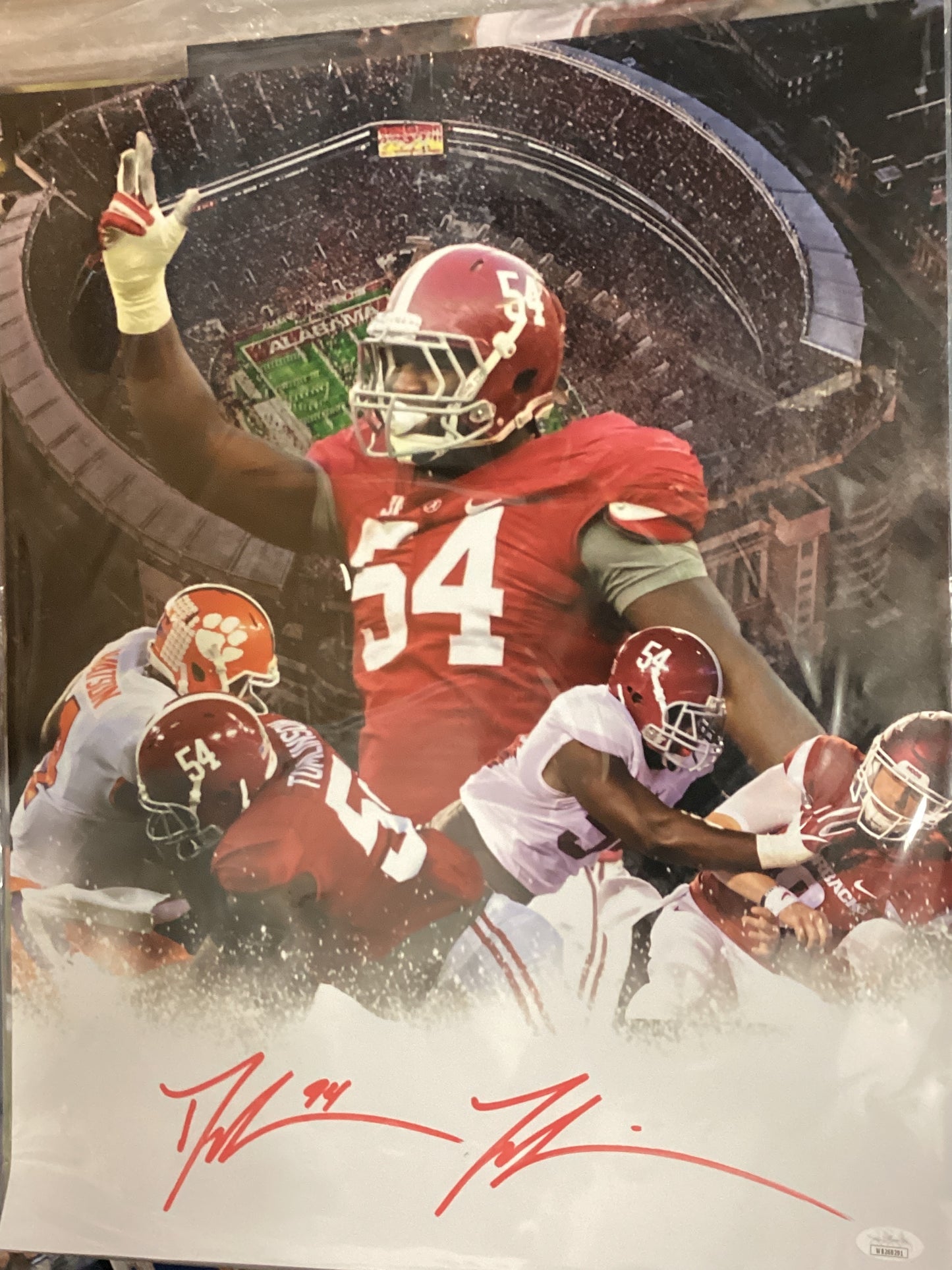 Dalvin Tomlinson signed 16 x 20 photo with JSA COA