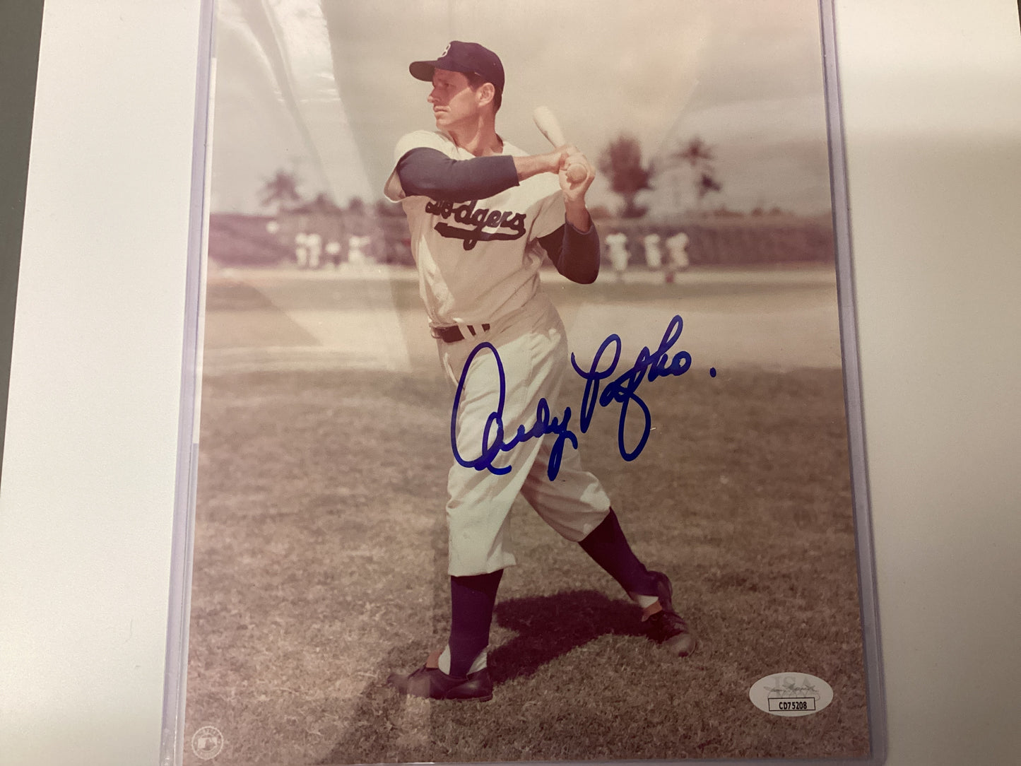 Andy Pafko signed 8 x 10 photo with JSA COA