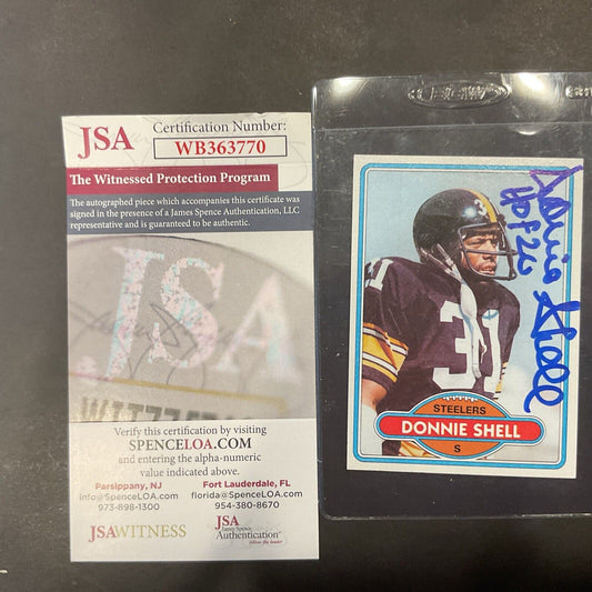 Autographed Donnie Shell 1980 card #256 JSA Authentication 