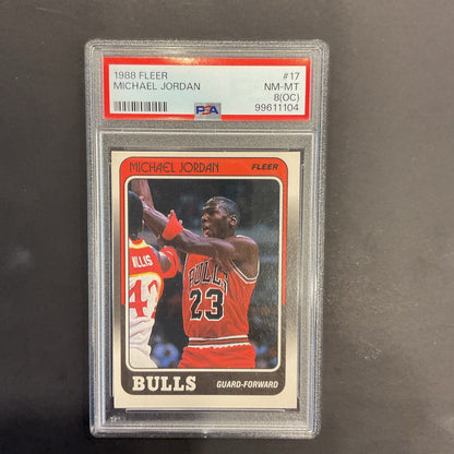 PSA 8 1988 Fleer Michael Jordan #17 NM-MT Chicago Bulls