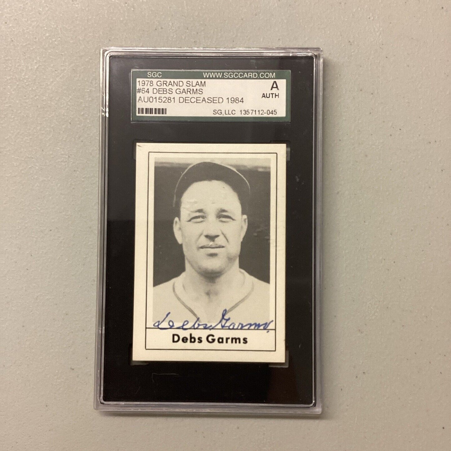 1978 Grand Slam #64 Debs Garms SCG Authenic