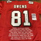 Terrell Owens Signed Autographed San Francisco 49ers Stat Jersey JSA COA