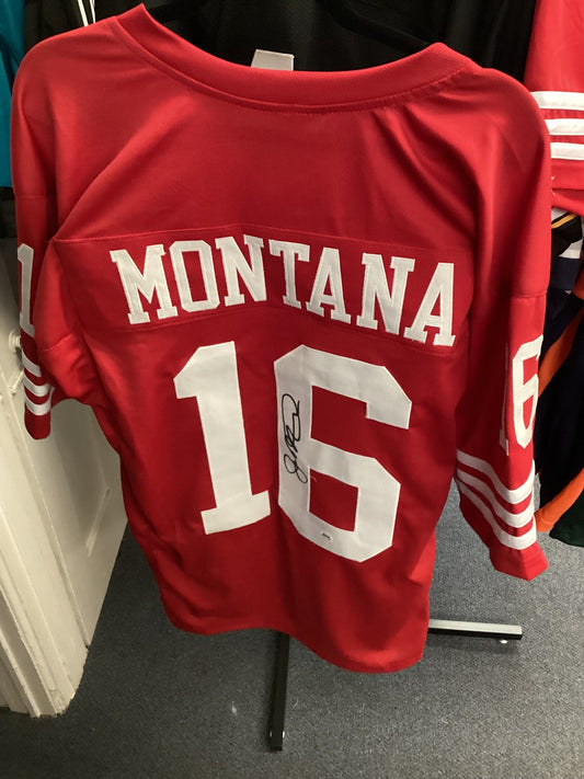 Joe Montana #16 San Francisco 49ers Signed Red Jersey