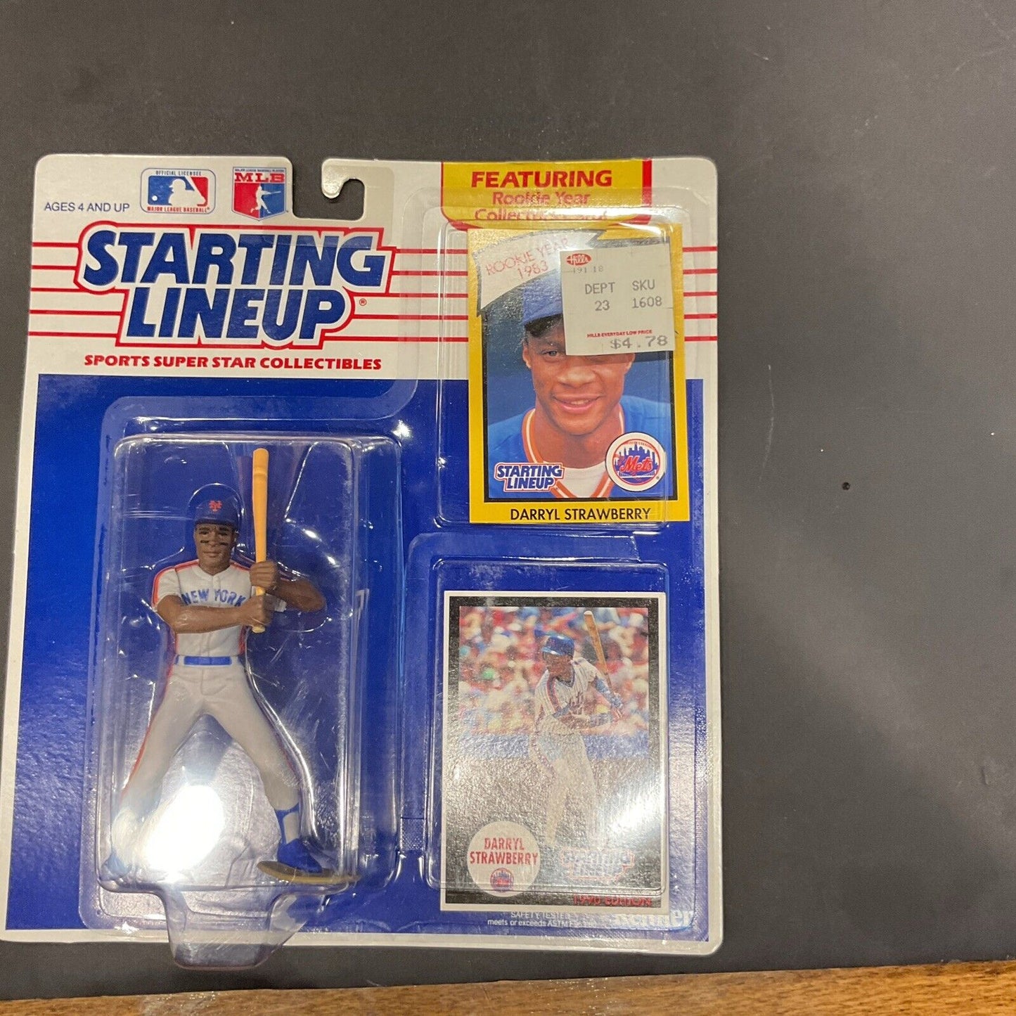 Darryl Strawberry 1990 MLB Mets Starting Lineup Figure & Collector Cards
