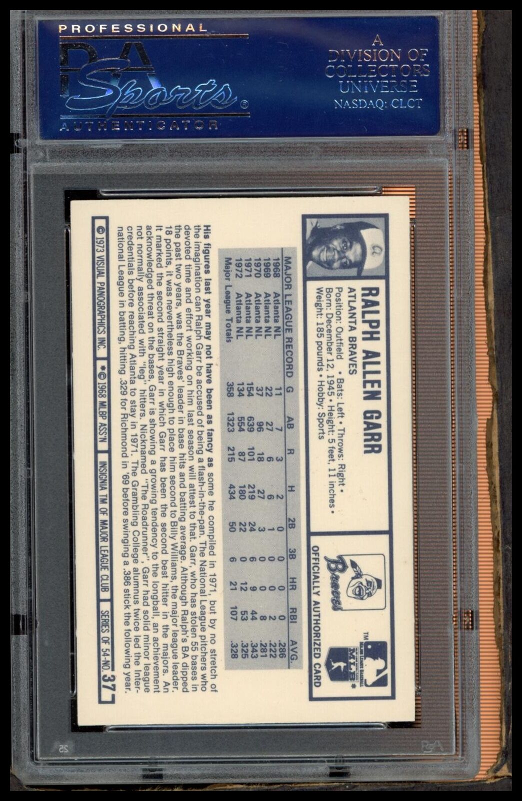 1973 Kellogg'S #37 Ralph Garr PSA 8