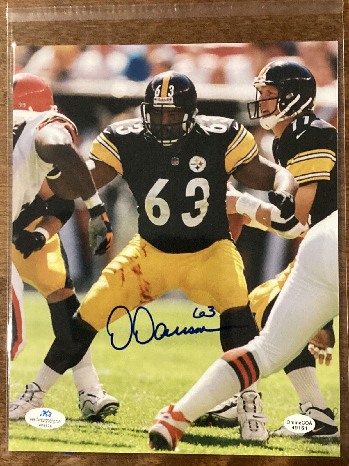 Dermontti Dawson Autographed 8x10 NFL Photo W Coa