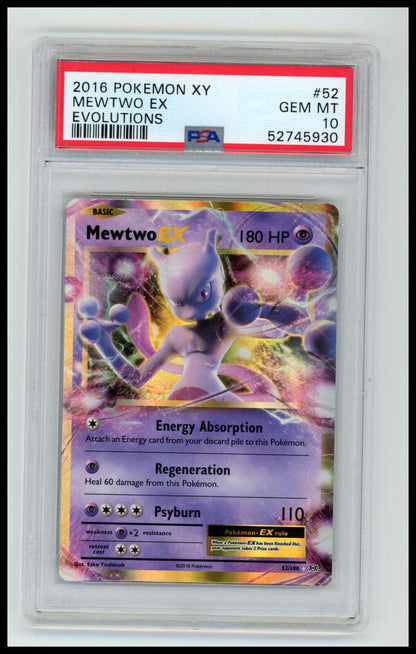 2016 Pokemon Xy Evolutions #52 Mewtwo Ex Evolutions PSA 10