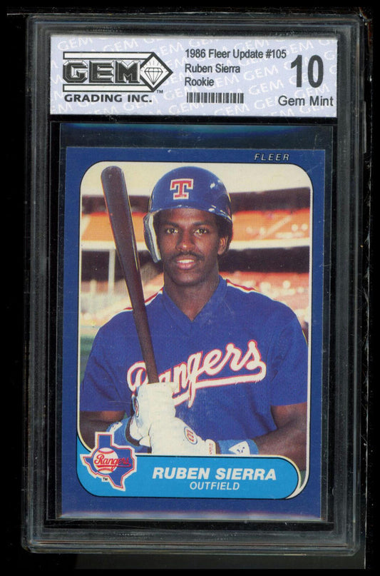 1986 Fleer Update #U-105 Ruben Sierra Other 10