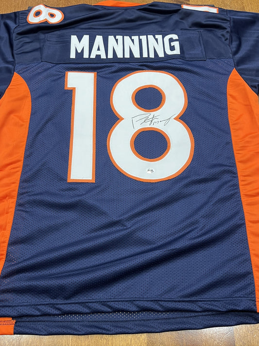 Peyton Manning Signed Denver Broncos Navy/Orange Jersey with COA