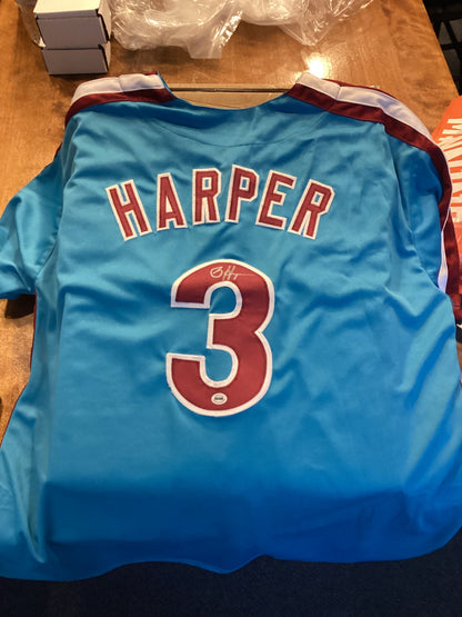 Bryce Harper Signed Philadelphia Phillies Powder Blue Jersey Autographed MLB