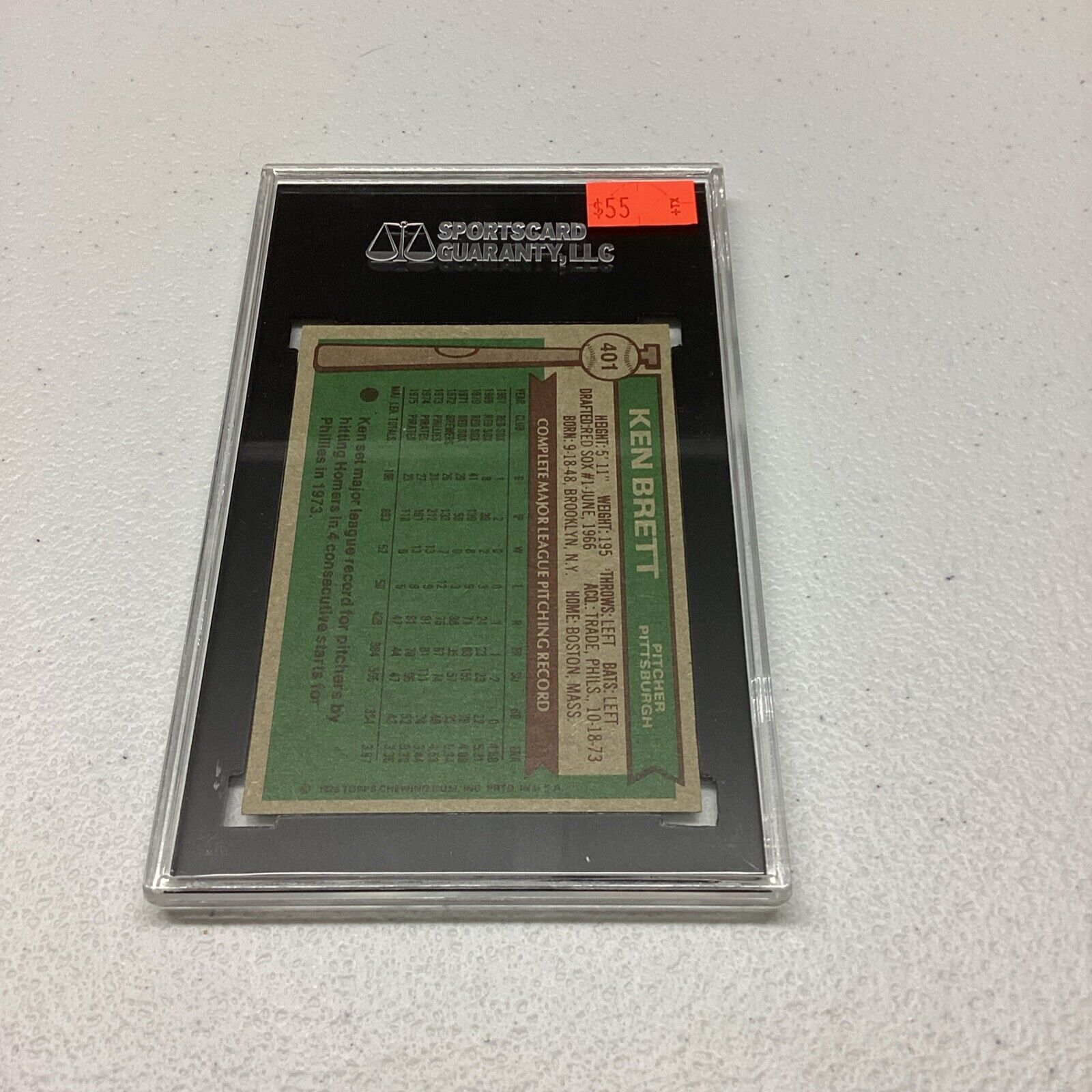 1976 Topps #401 Ken Brett SGC Authentic