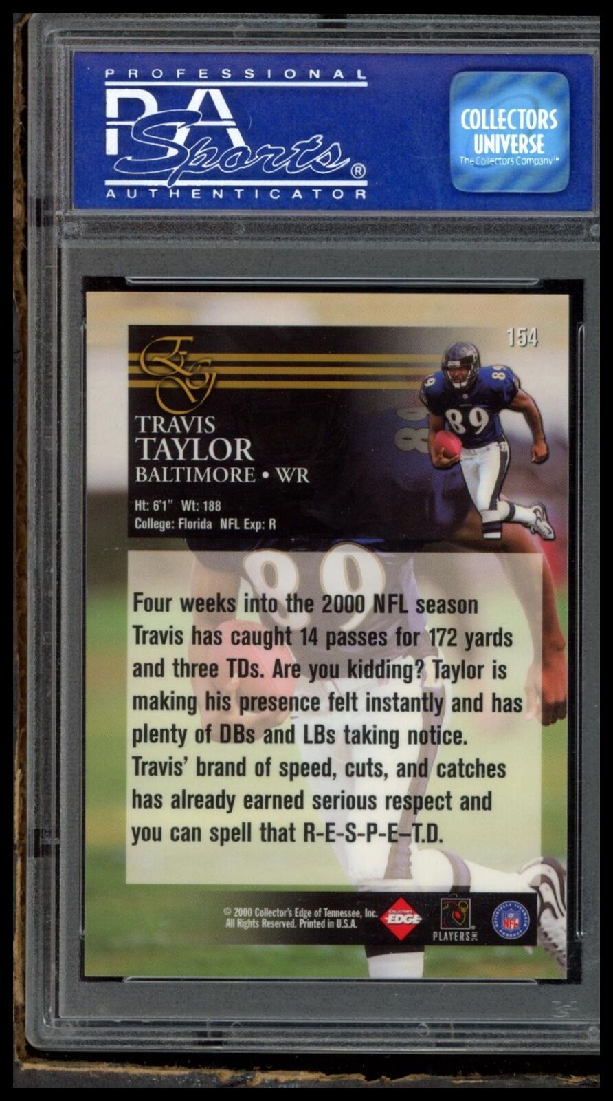 2000 Collector'S Edge Graded #154 Travis Taylor High Numbers PSA 10