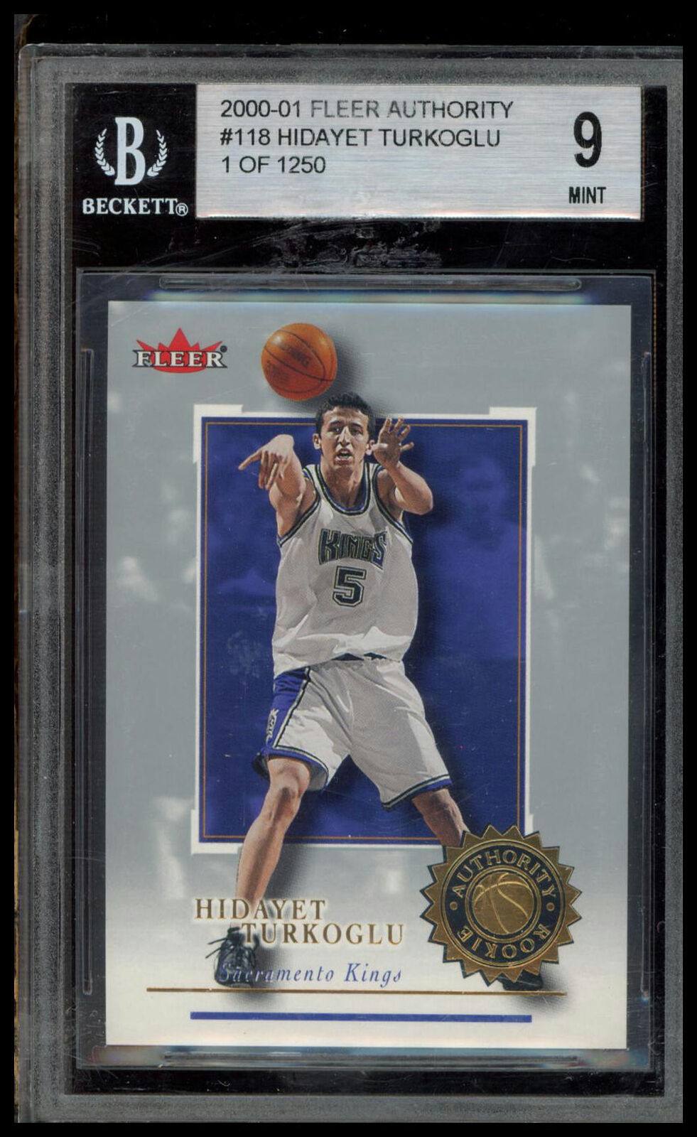 2000-01 Fleer Authority #118 Hidayet Turkoglu BGS 9 #/650