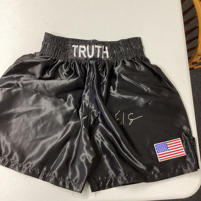 Errol Spence Jr Signed Truth Black Boxing Trunks (Beckett) Autograph Shorts