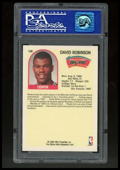 1989 Hoops #138 David Robinson PSA 8