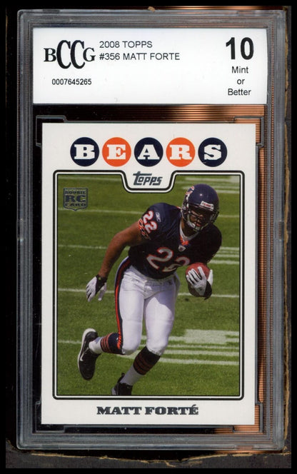 2008 Topps #356 Matt Forte Gold Foil BCCG 10