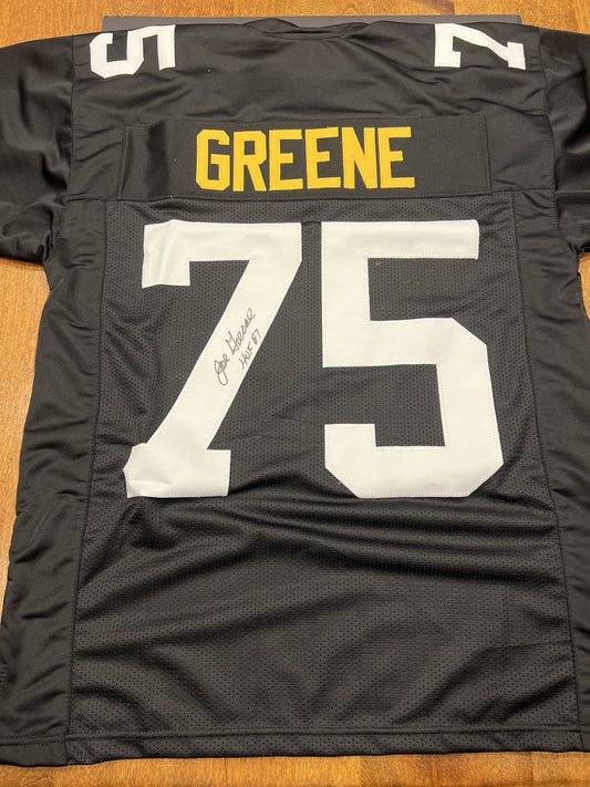 Joe Greene Signed Pittsburgh Steelers Black Jersey with COA