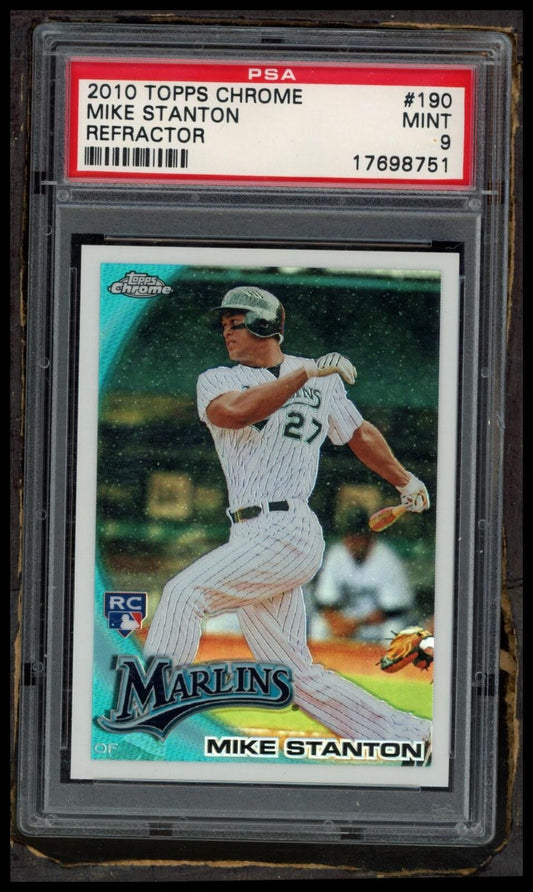 2010 Topps Chrome #190 Mike Stanton Refractor PSA 9