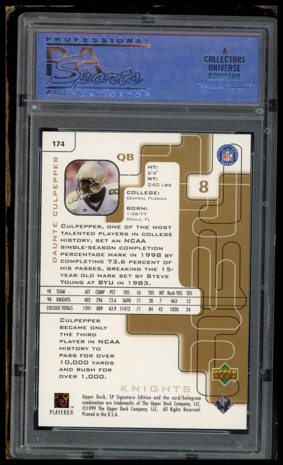 1999 Sp Signature #174 Daunte Culpepper PSA 8