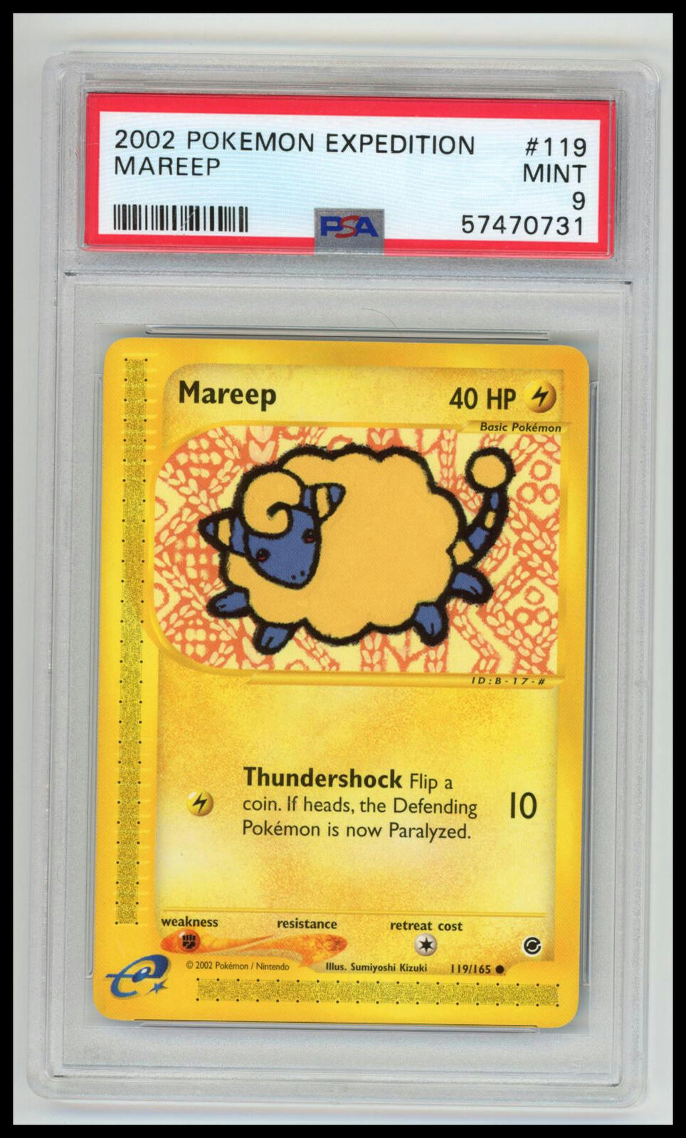 2002 Pokemon Expedition #119 Mareep PSA 9