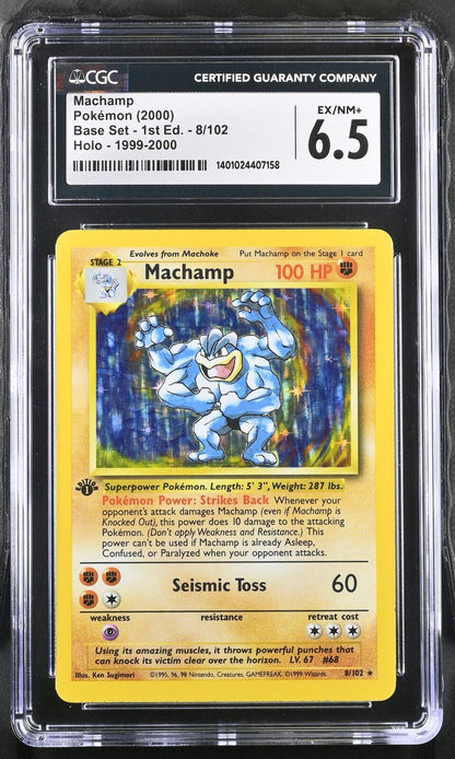 2000 Base Set - 1st Edition #8/102 Machamp CGC 6.5